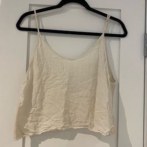 Off-white Aritzia TNA Tank with Mesh Backing